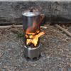 backpacking camp stove and pot
