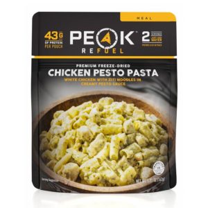 Chicken pesto pasta backpacking meal